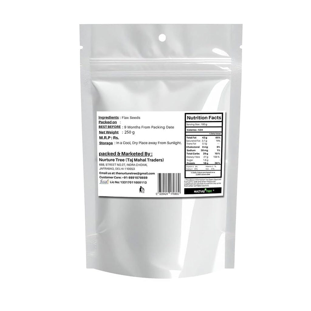 NURTURE TREE Roasted Flax Seeds For 400gm Rich in Protein, Dietary Fibre and Omega-3 Weight Loss Goods for Hair Growth and Weight Management