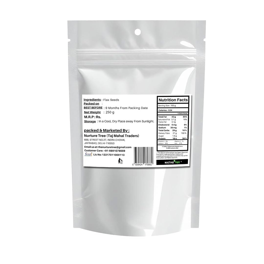 NURTURE TREE Roasted Flax Seeds For 400gm Rich in Protein, Dietary Fibre and Omega-3 Weight Loss Goods for Hair Growth and Weight Management