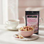 Nurture Tree Rose Petal Cashews (200gm) – Luxury Gourmet Cashews Infused with Natural Rose Petals | Vegetarian Healthy Snack | No Artificial Flavours or Colours | Crunchy Sweet Gift Dragees