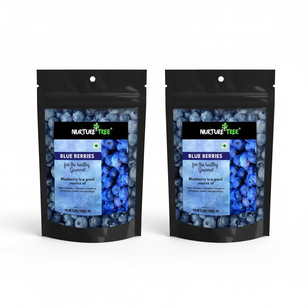 Nurture Tree Premium Dried Blueberries 200gm,Rich in Vitamins and Minerals Fresh Dried Berries, Rich in Antioxidants, Healthy and Tasty Snacks for Adults and Kids