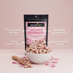 Nurture Tree Rose Petal Cashews (200gm) – Luxury Gourmet Cashews Infused with Natural Rose Petals | Vegetarian Healthy Snack | No Artificial Flavours or Colours | Crunchy Sweet Gift Dragees