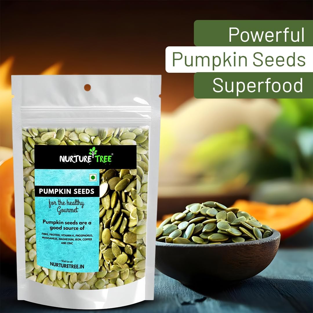 NURTURE TREE Premium Roasted Pumpkin Seeds 250 g Lightly Salted Rich in Protein, Fibre, Magnesium and Phosphorus, Pumpkin Seeds for Eating, Helps Boost Immunity Healthy Diet Snacks, Source of Zinc and Antioxidants