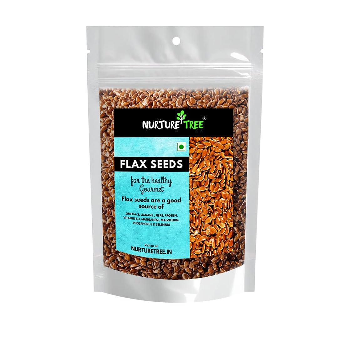 NURTURE TREE Roasted Flax Seeds For 400gm Rich in Protein, Dietary Fibre and Omega-3 Weight Loss Goods for Hair Growth and Weight Management