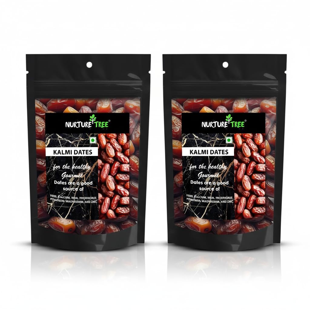 Nurture Tree Premium Saudi Kalmi Dates 500g | 100% Natural Soft & Fresh Dates | No Added Sugar | No Artificial Flavours | Healthy Dry Fruits