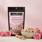 Nurture Tree Rose Petal Cashews (200gm) – Luxury Gourmet Cashews Infused with Natural Rose Petals | Vegetarian Healthy Snack | No Artificial Flavours or Colours | Crunchy Sweet Gift Dragees