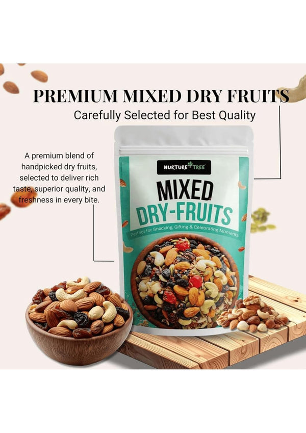 Nurture Tree Mixed Dry Fruits – 11 Superfoods in 1 Nut Mix with Seeds - Strawberry, Goji Berry, Blueberry, Munakka Raisins, Almonds, Cashews, Cranberries, Watermelon Seeds, Pumpkin, Flax & Sunflower (100gm)
