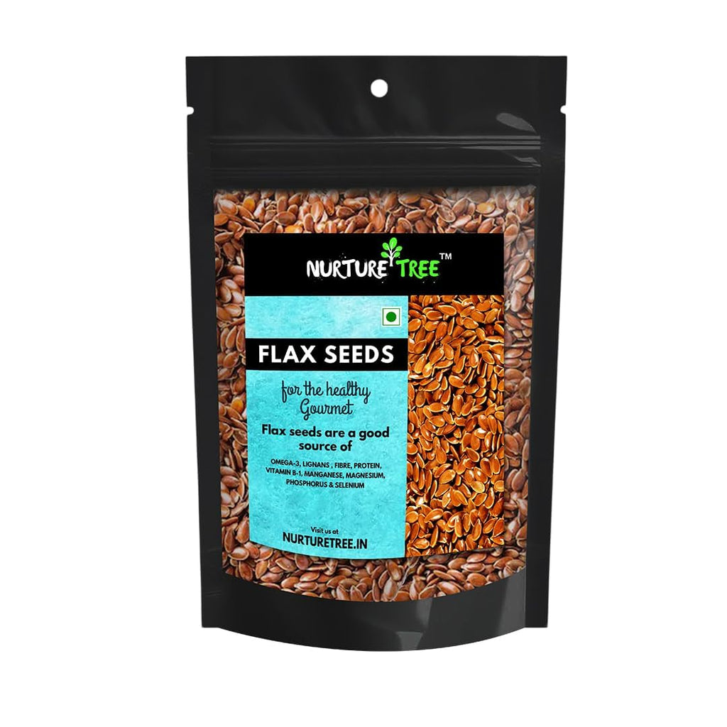 NURTURE TREE Roasted Flax Seeds For 400gm Rich in Protein, Dietary Fibre and Omega-3 Weight Loss Goods for Hair Growth and Weight Management