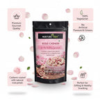 Nurture Tree Rose Petal Cashews (200gm) – Luxury Gourmet Cashews Infused with Natural Rose Petals | Vegetarian Healthy Snack | No Artificial Flavours or Colours | Crunchy Sweet Gift Dragees