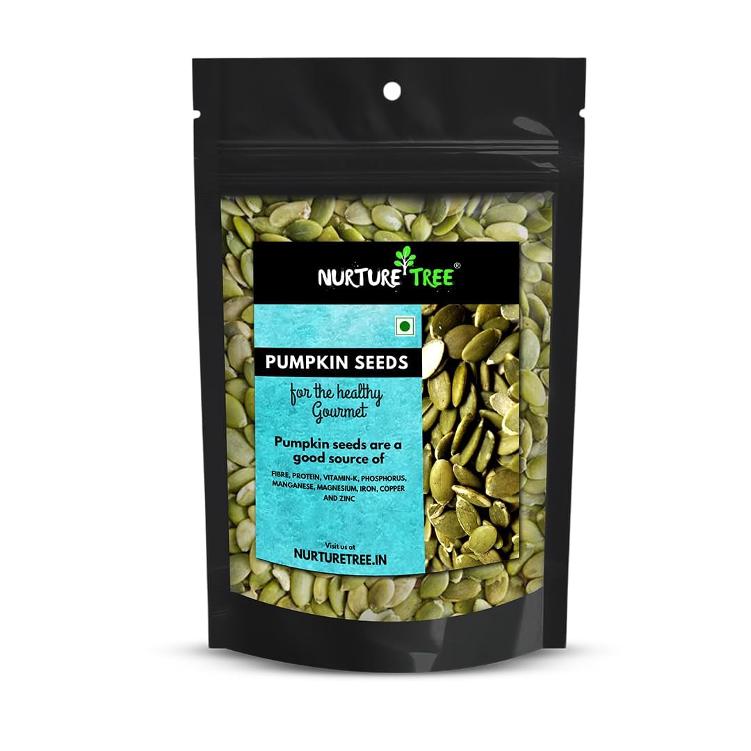 NURTURE TREE Premium Roasted Pumpkin Seeds 250 g Lightly Salted Rich in Protein, Fibre, Magnesium and Phosphorus, Pumpkin Seeds for Eating, Helps Boost Immunity Healthy Diet Snacks, Source of Zinc and Antioxidants