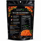 Nurture Tree Sea Buckthorn Dried Berries | Sun-Dried Superfood for Energy & Immunity | Natural & Unsweetened | Rich in Omega 3-6-7-9, Vitamin C & E | Supports Skin, Gut & Heart Health | No Preservatives (200gm)