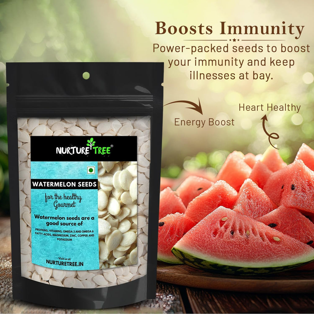 Nurture Tree Watermelon Seeds 400gm, Tarbuj ke Beej for Eating Helps Boost Immunity Rich in High Fibre and Protein, Goods for Snacking and Cooking