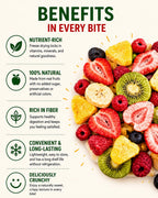 Nurture Tree Freeze Dried Mixed Fruit Snack 12g | 8 in 1 | Strawberry, Apple, , Banana, Mango,Guava , Kiwi & Fig ETC | 100% Real Fruits | No Added Sugar | Rich in Fiber | Crispy & Crunchy Healthy Snack for Kids & Adults