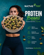 Nurture Tree Roasted Mix Protein Beans 3 in 1 | 100g | Roasted Soyabeans, Edamame & Black Beans | Not Fried | High Protein Healthy Snack | No Added Sugar | No Preservatives | Crispy & Crunchy | 100% Plant Protein