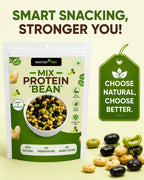 Nurture Tree Roasted Mix Protein Beans 3 in 1 | 100g | Roasted Soyabeans, Edamame & Black Beans | Not Fried | High Protein Healthy Snack | No Added Sugar | No Preservatives | Crispy & Crunchy | 100% Plant Protein