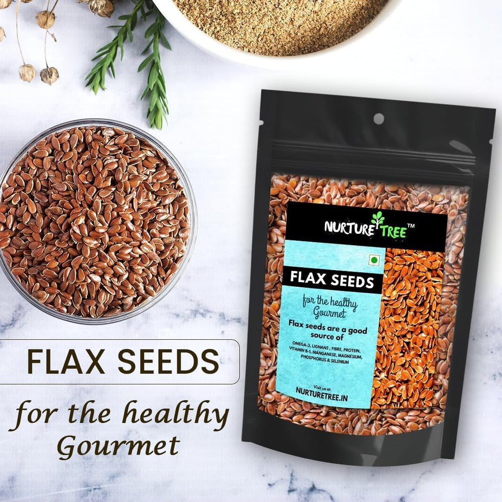 NURTURE TREE Roasted Flax Seeds For 400gm Rich in Protein, Dietary Fibre and Omega-3 Weight Loss Goods for Hair Growth and Weight Management