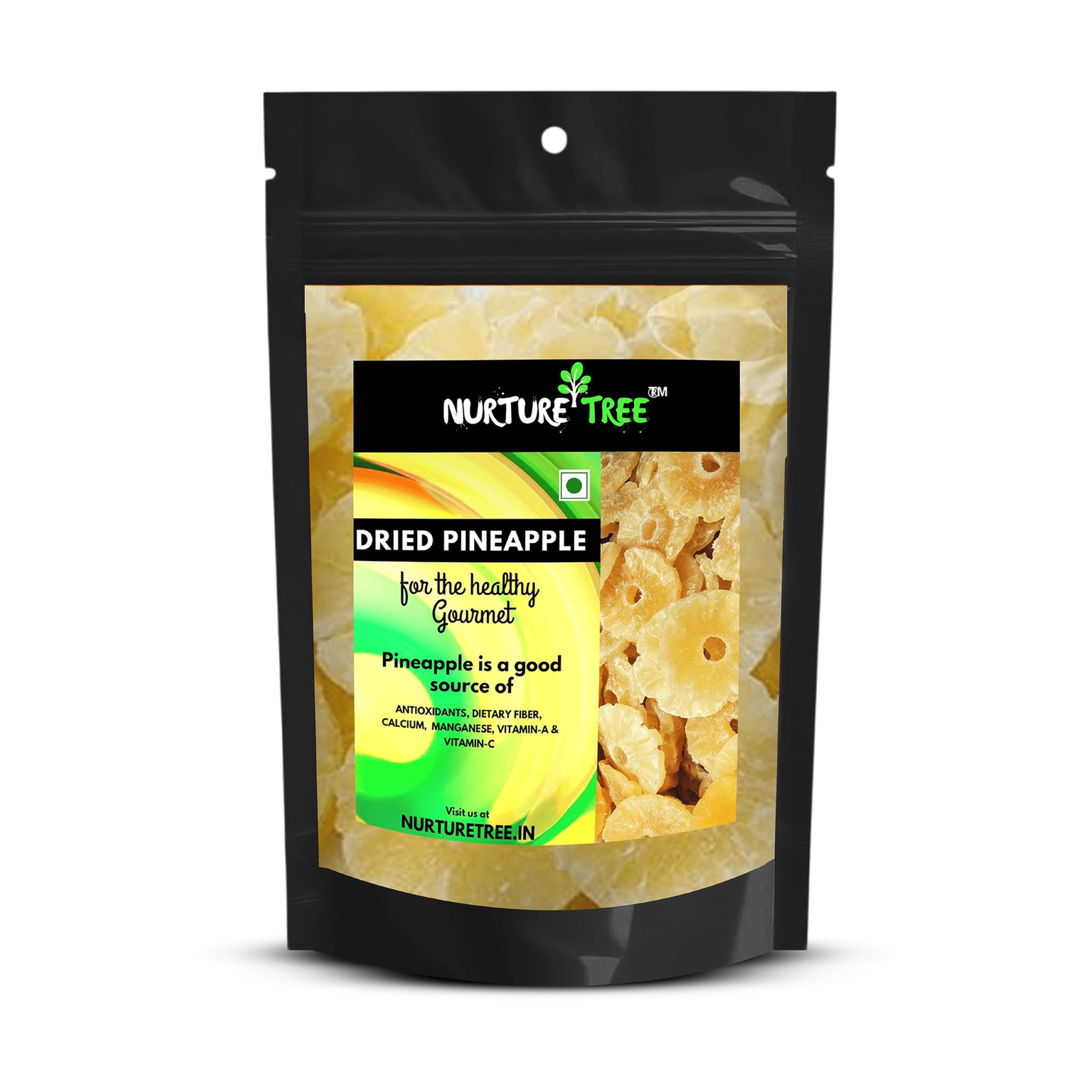 Nurture Tree Dried Pineapple 200gm Dried Fruit Natural Tropical Fruit, Rich in Vitamins and Antioxidants Healthy Pineapple Snack | 100% Natural, Vegan, No Preservatives, No Added Sugar Taste Healthy Snacks