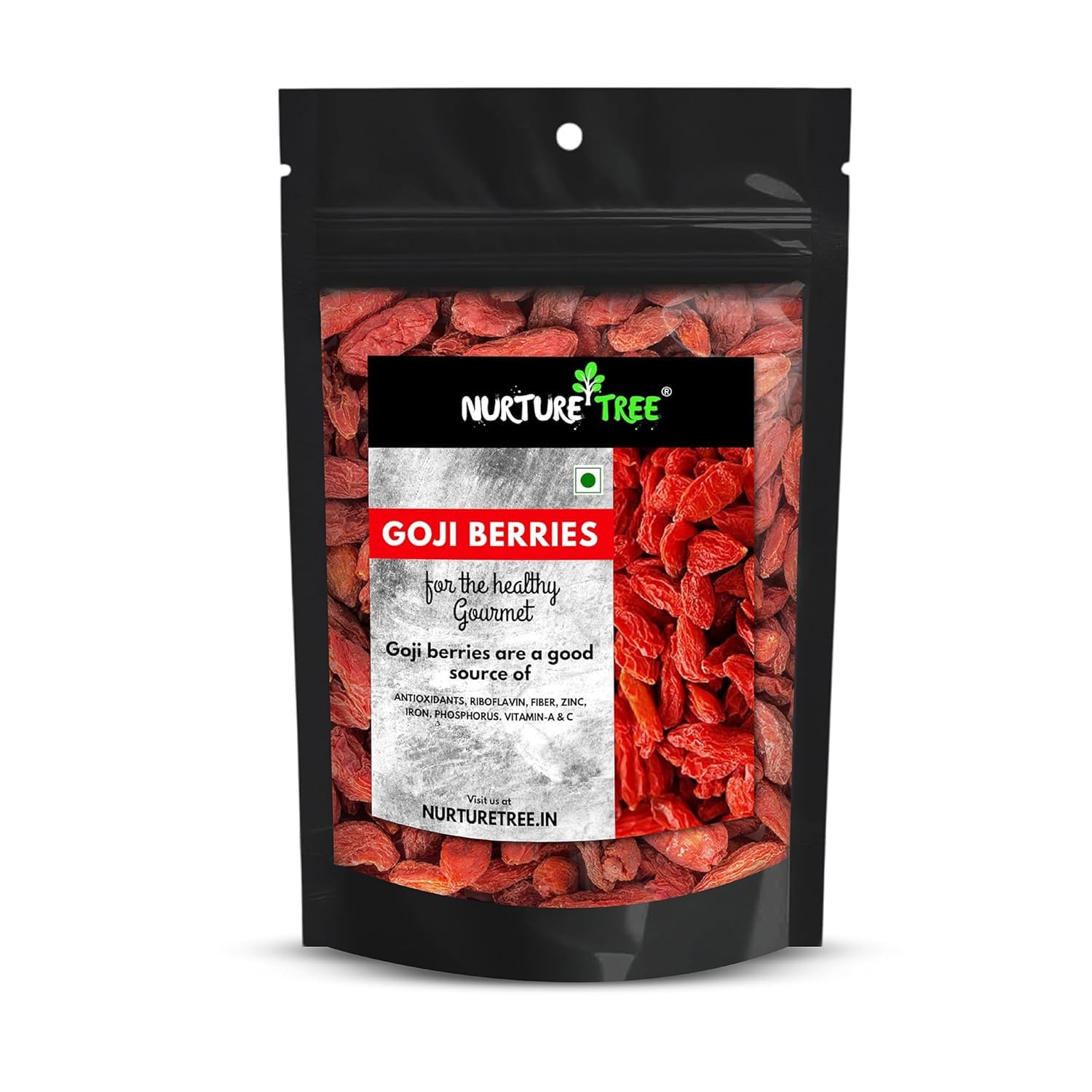 Nurture Tree Premium Goji Berries 100% Natural and Fresh Dried Berries, Rich in Vitamin A and Antioxidants, Healthy and Tasty Snacks for Adults and Kids (250gm)