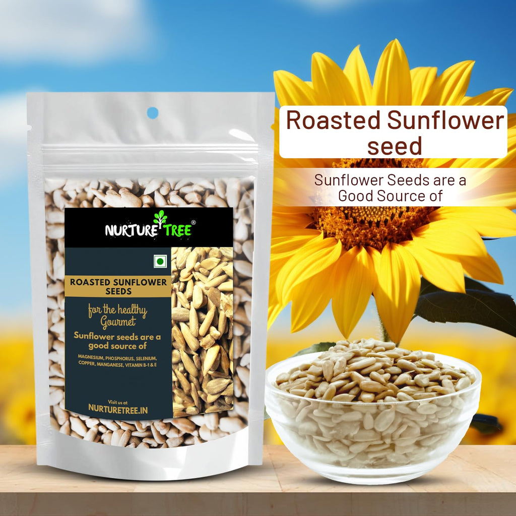 NURTURE TREE Premium Raw Sunflower Seeds Raw Seeds for Eating | Healthy Snacks | High in Vitamin, Fibre & Protein | Non - GMO | Diet Food | Gluten free | Premium Raw Sunflower Seeds (250gm)