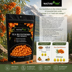 Nurture Tree Sea Buckthorn Dried Berries | Sun-Dried Superfood for Energy & Immunity | Natural & Unsweetened | Rich in Omega 3-6-7-9, Vitamin C & E | Supports Skin, Gut & Heart Health | No Preservatives (200gm)