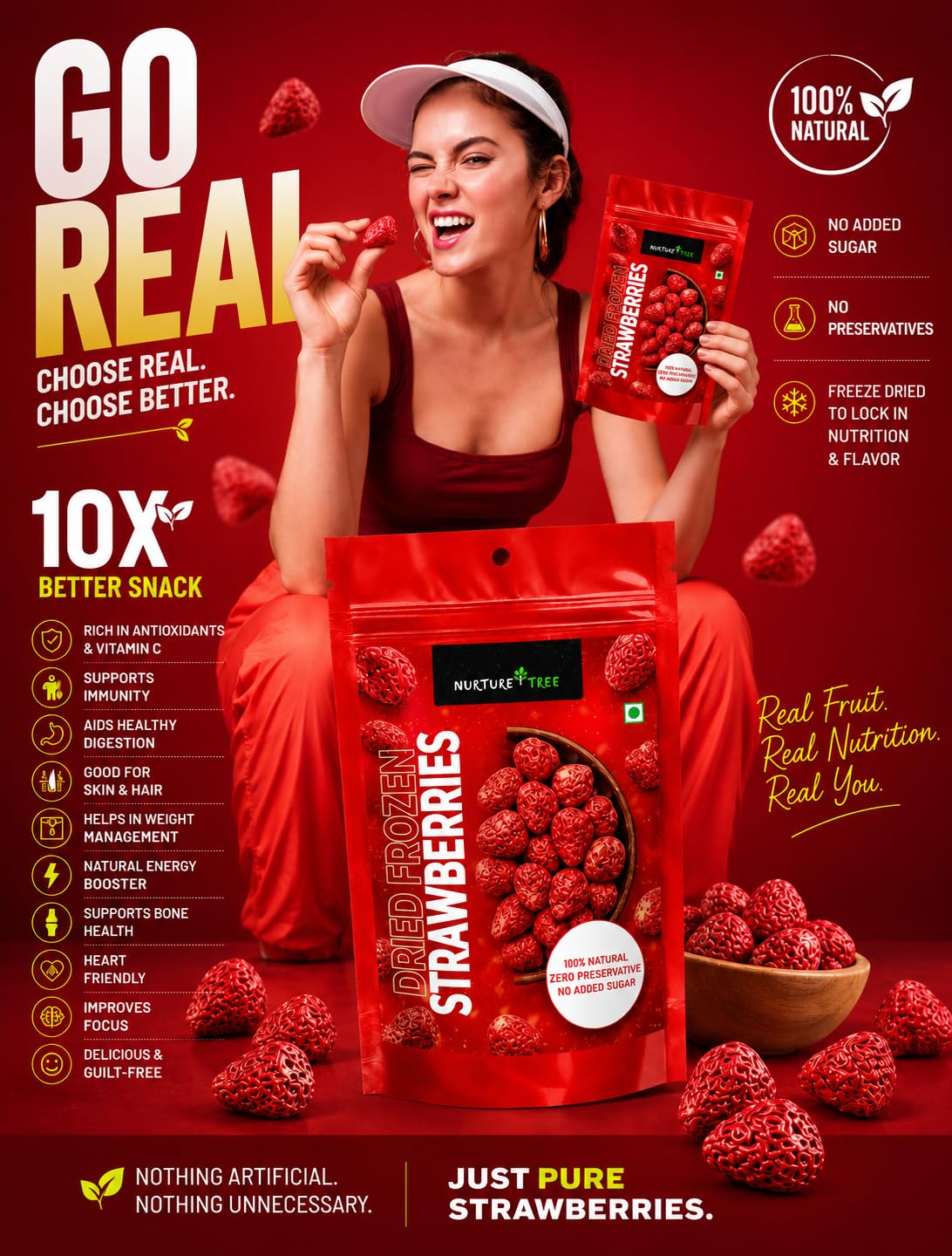 Nurture Tree Freeze Dried Strawberries | No Added Sugar