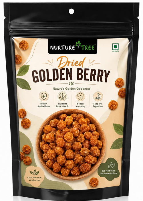 Nurture Tree Dried Golden Berry 100g | Premium Quality Sun-Dried Superfood | 100% Natural | No Additives | Rich in Dietary Fiber, Antioxidants & Essential Nutrients | Healthy Anytime Snack