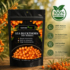 Nurture Tree Sea Buckthorn Dried Berries | Sun-Dried Superfood for Energy & Immunity | Natural & Unsweetened | Rich in Omega 3-6-7-9, Vitamin C & E | Supports Skin, Gut & Heart Health | No Preservatives (200gm)