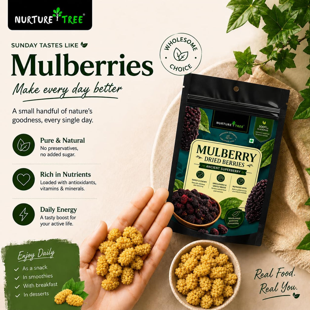 Nurture Tree Dried Mulberries | 100% Natural & Unsulfured