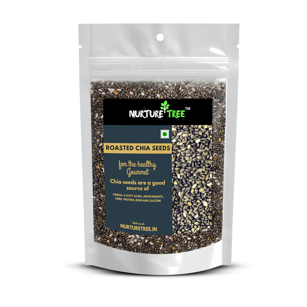Nurture Tree Roasted Chia Seeds 250gm 100% Natural Superfood for Weight Loss, Healthy Diet and Nutrition Rich in Calcium, Omega-3, Protein and Fibre for Boost Immunity, Heart Health & Bone Strength