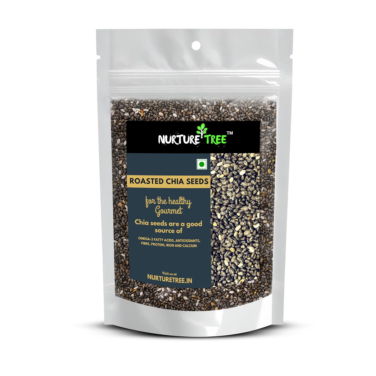 Nurture Tree Roasted Chia Seeds 250gm 100% Natural Superfood for Weight Loss, Healthy Diet and Nutrition Rich in Calcium, Omega-3, Protein and Fibre for Boost Immunity, Heart Health & Bone Strength