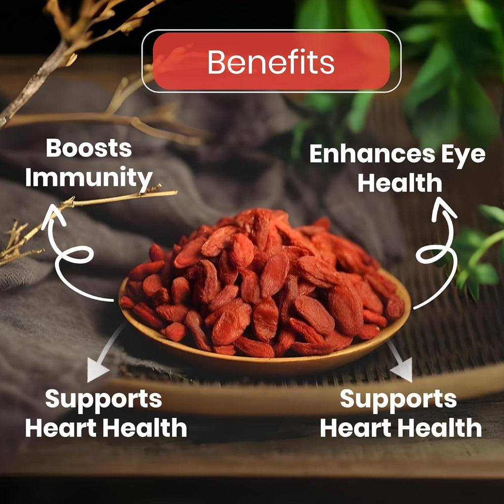 Nurture Tree Premium Goji Berries 100% Natural and Fresh Dried Berries, Rich in Vitamin A and Antioxidants, Healthy and Tasty Snacks for Adults and Kids (250gm)