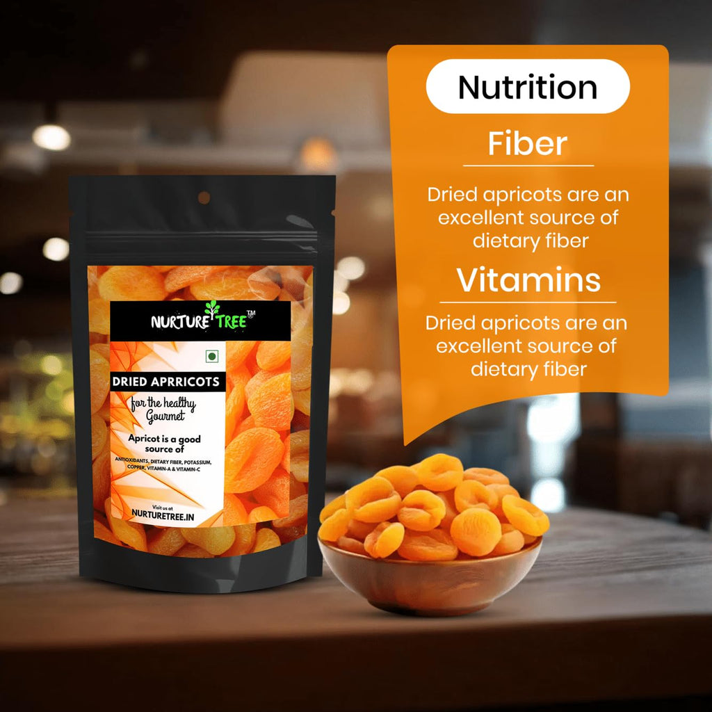 Nurture Tree Premium Dried Apricots 400gm, Rich in Antioxidants and Vitamins, Healthy Snacks, Dry Fruits|Exotics Apricots Dry Fruits, Seedless Apricots, Jardalu | Naturally Source