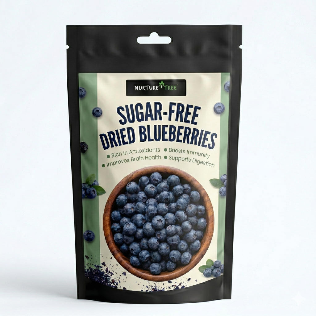Nurture Tree Sugar-Free Dried Blueberries | Tasty & Healthy Snack | Rich in Antioxidants | Boosts Immunity | Supports Digestion (200gm)