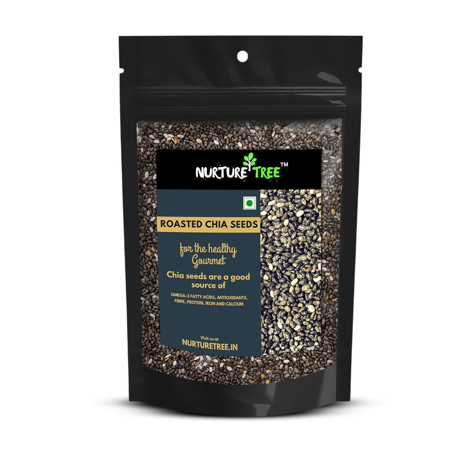 Nurture Tree Roasted Chia Seeds 250gm 100% Natural Superfood for Weight Loss, Healthy Diet and Nutrition Rich in Calcium, Omega-3, Protein and Fibre for Boost Immunity, Heart Health & Bone Strength