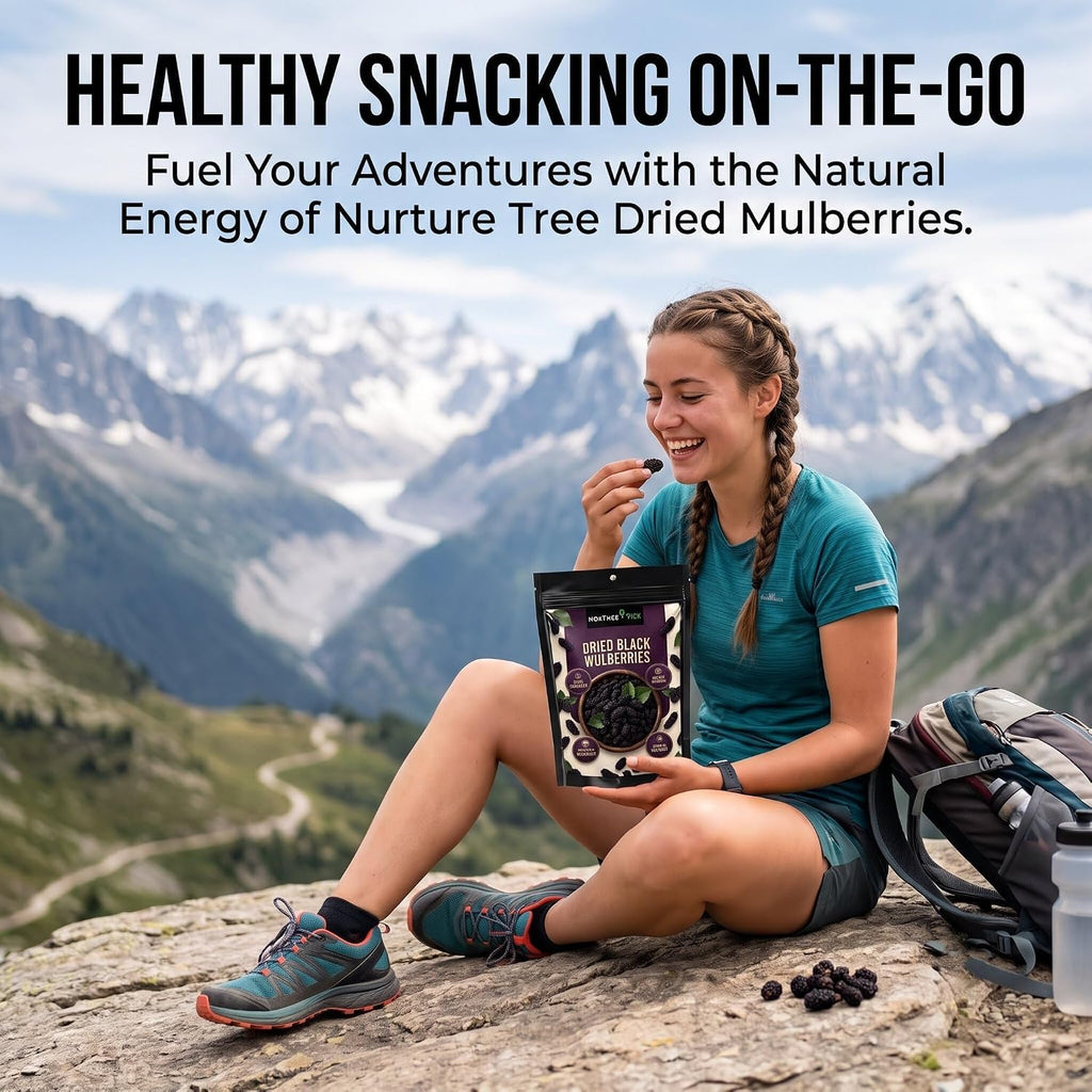 Nurture Tree Dried Black Mulberries | 100% Natural | Vegan & Gluten-Free Superfood | No Added Sugar | Rich in Fiber & Antioxidants | Healthy Snack (50gm)
