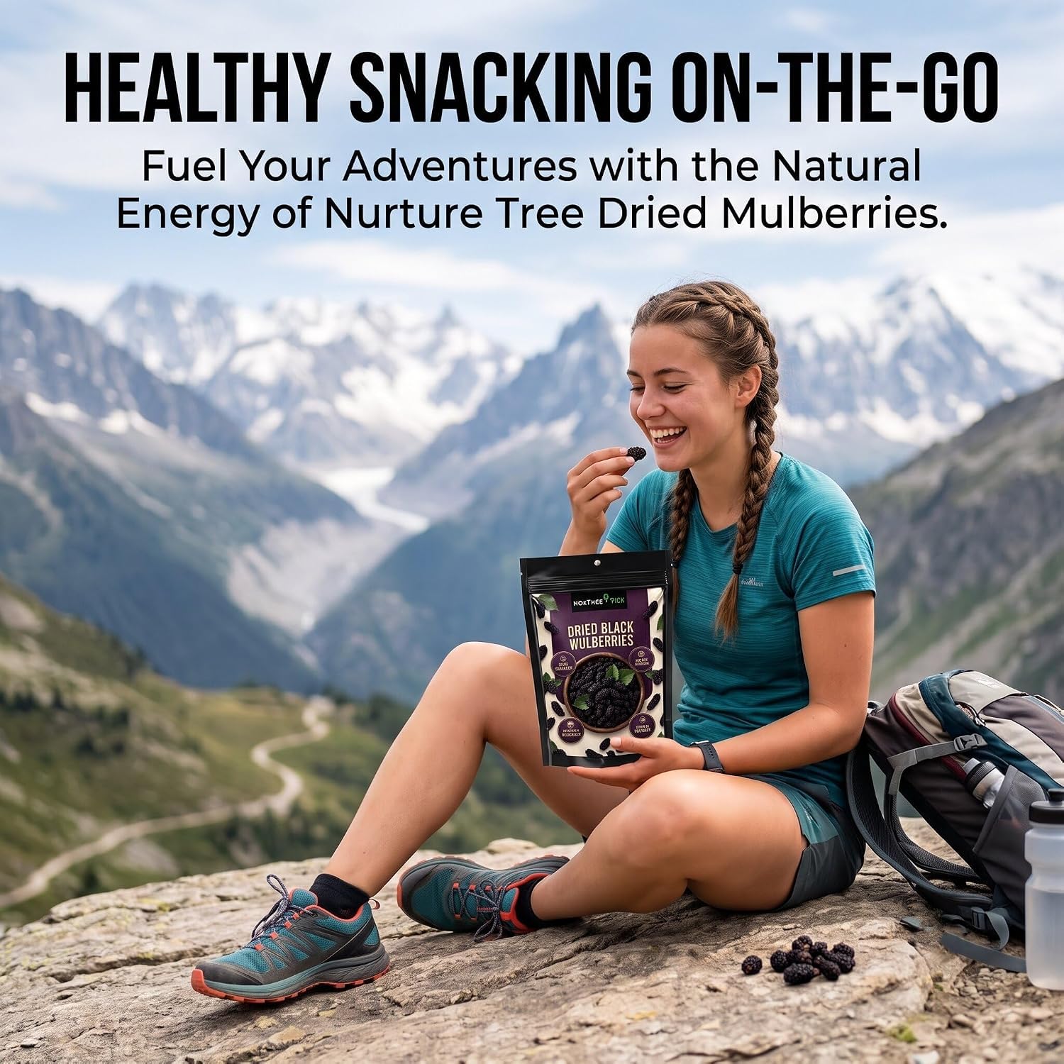 Nurture Tree Dried Black Mulberries | 100% Natural | Vegan & Gluten-Free Superfood | No Added Sugar | Rich in Fiber & Antioxidants | Healthy Snack (50gm)