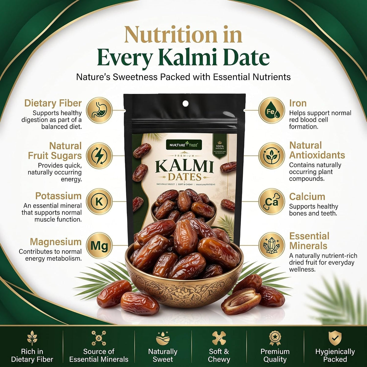 Nurture Tree Premium Saudi Kalmi Dates | Naturally Soft & Fresh
