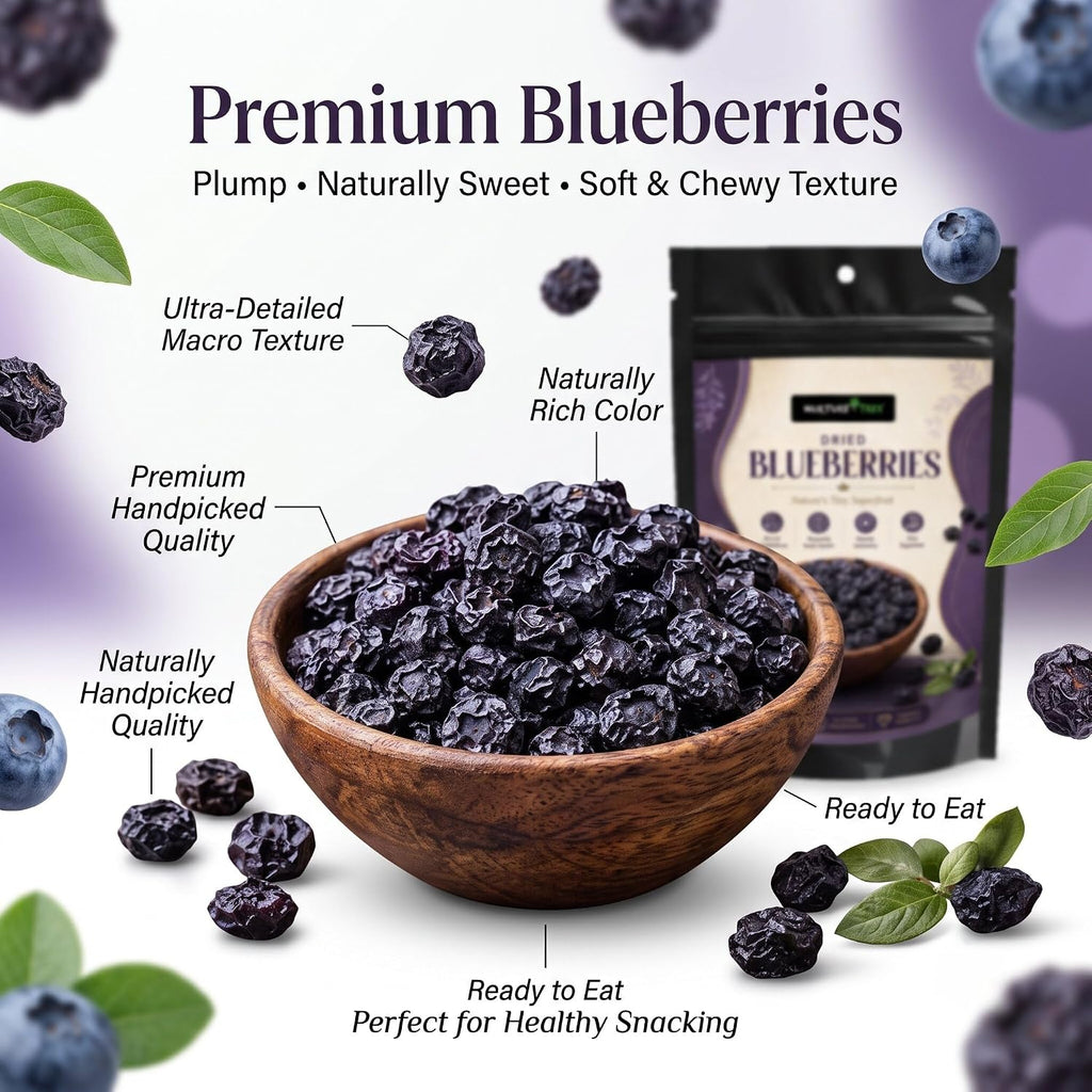 Nurture Tree Premium Dried Blueberries | Antioxidant-Rich Superfood