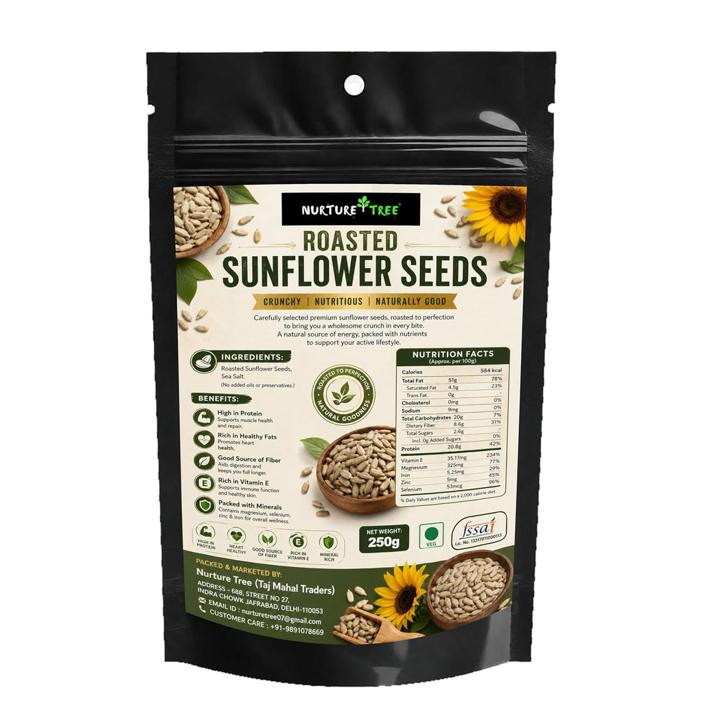 Nurture Tree Premium Raw Sunflower Seeds | High in Protein & Fiber