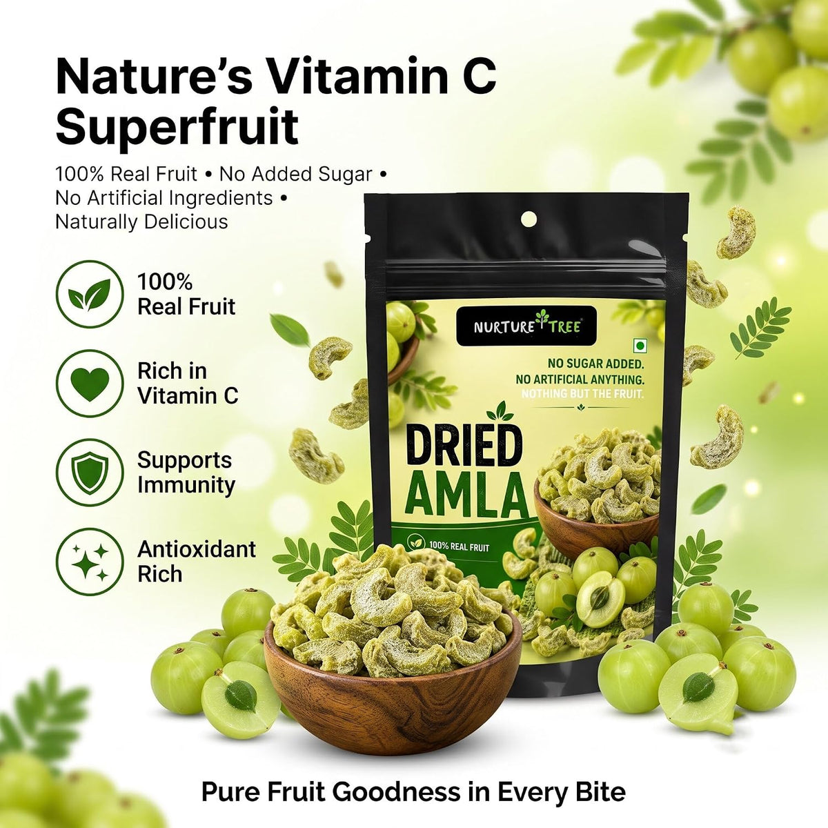 Nurture Tree Dried Amla | Antioxidant-Rich Healthy Snack