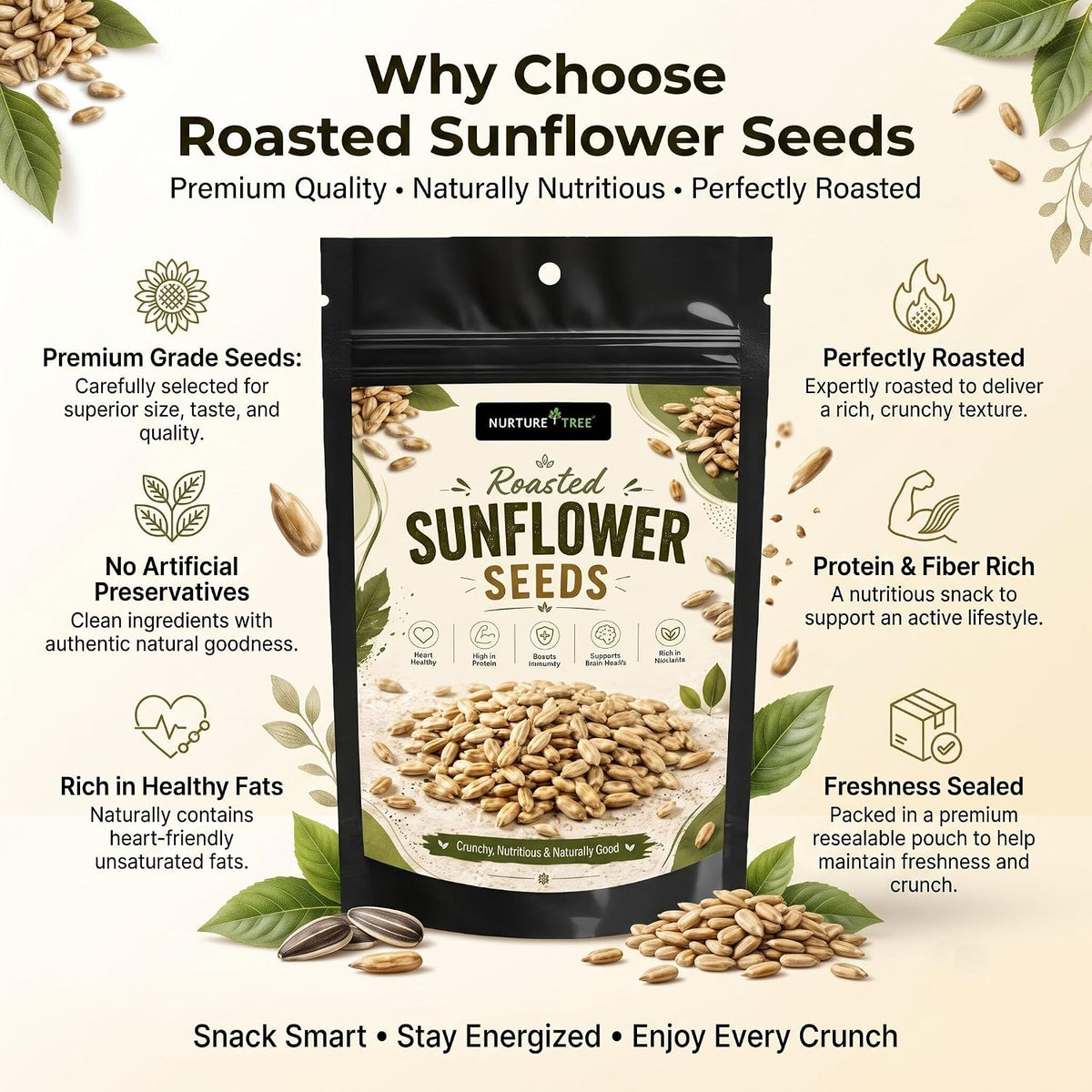 Nurture Tree Premium Raw Sunflower Seeds | High in Protein & Fiber