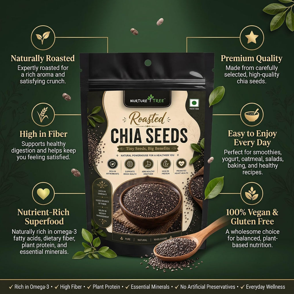 Nurture Tree Roasted Chia Seeds | Rich in Omega-3, Protein & Fiber