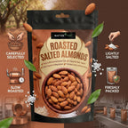 NURTURE TREE Premium Roasted & Salted Almonds Badam 400gm, Crunchy & Fresh Badam, Healthy Dry Fruits for Snacking and Cooking, Rich Source of Protein and Energy