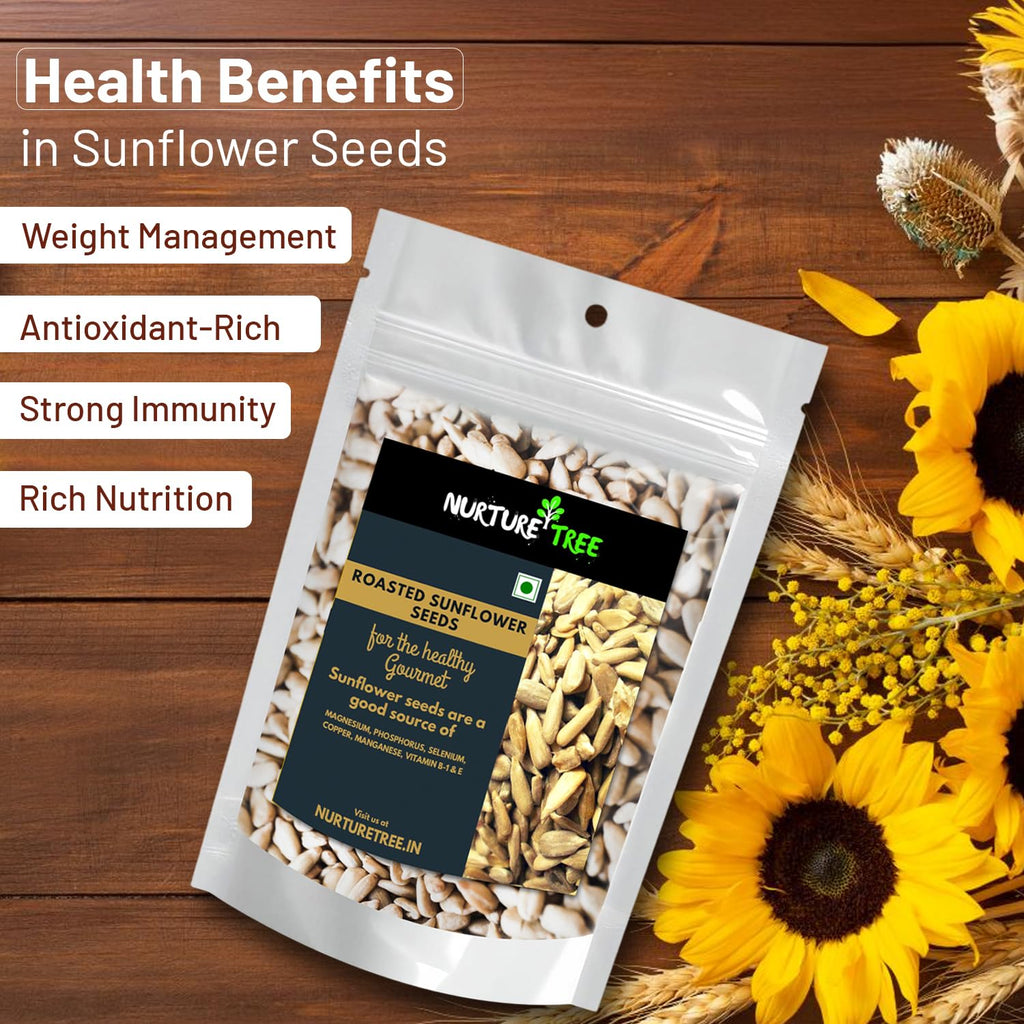NURTURE TREE Premium Raw Sunflower Seeds Raw Seeds for Eating | Healthy Snacks | High in Vitamin, Fibre & Protein | Non - GMO | Diet Food | Gluten free | Premium Raw Sunflower Seeds (250gm)