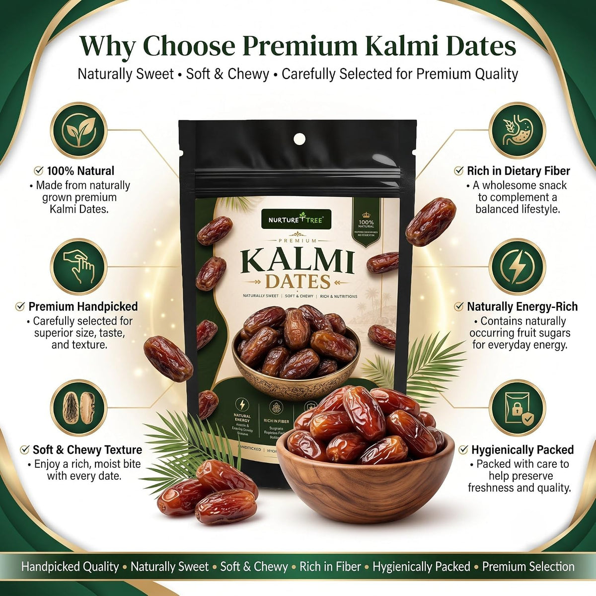 Nurture Tree Premium Saudi Kalmi Dates | Naturally Soft & Fresh