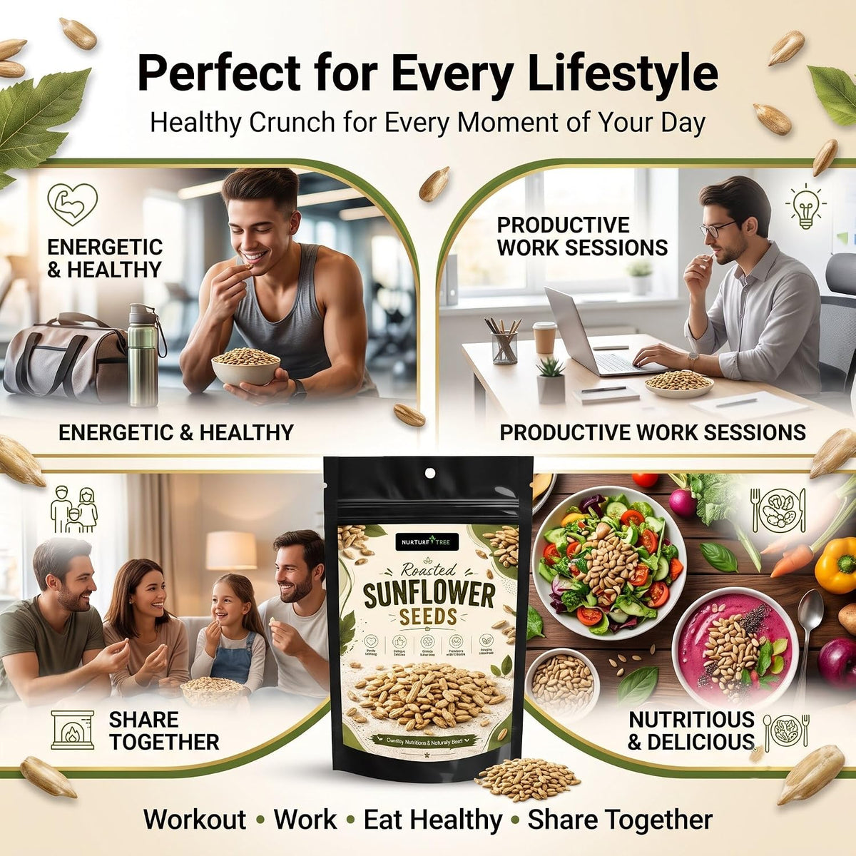 Nurture Tree Premium Raw Sunflower Seeds | High in Protein & Fiber