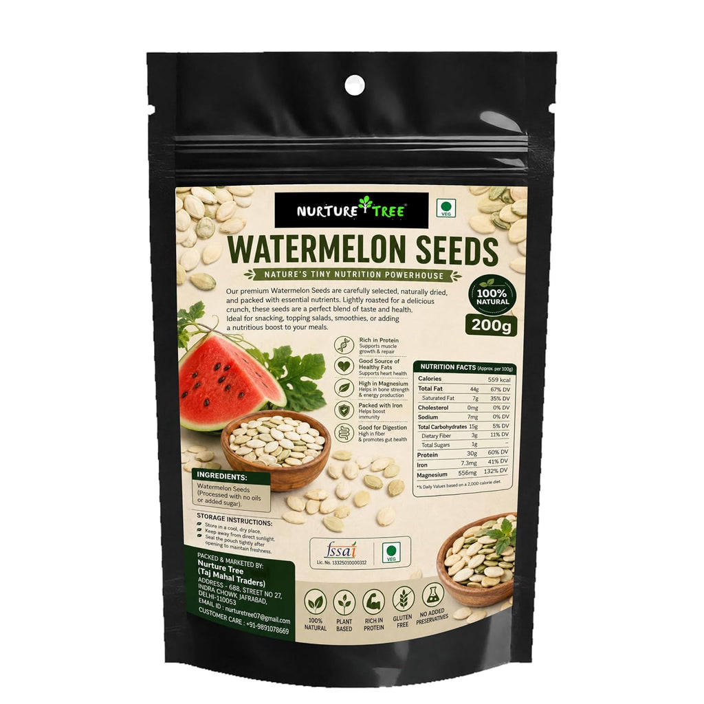 Nurture Tree Watermelon Seeds (Tarbuj Beej) | High in Protein & Fiber