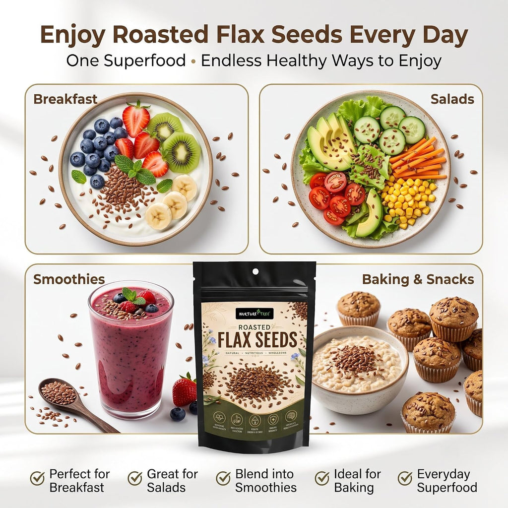 Nurture Tree Roasted Flax Seeds | Rich in Omega-3 & Fiber