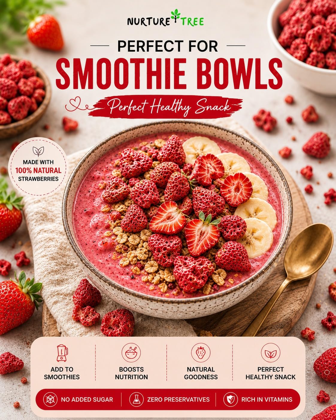 Nurture Tree Freeze Dried Strawberries | No Added Sugar