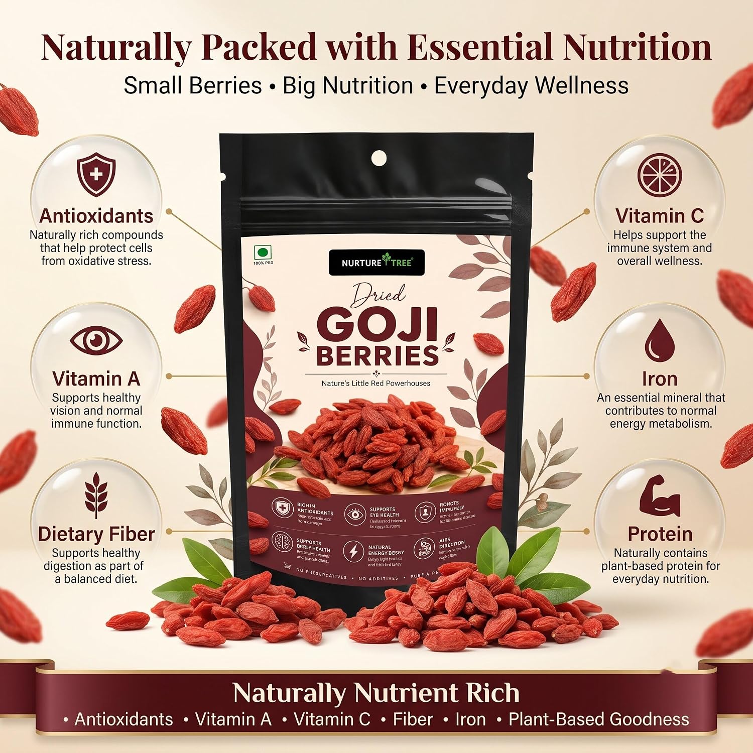 Nurture Tree Premium Goji Berries | Antioxidant-Rich Superfood
