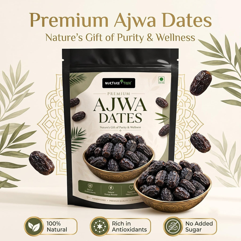 Nurture Tree Premium Saudi Ajwa Dates (Khajoor) | Naturally Soft & Delicious